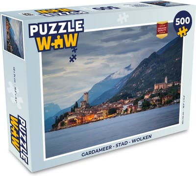 Puzzel Gardameer - Stad - Wolken - Legpuzzel - Puzzel 500 stukjes