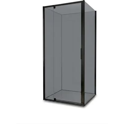 Aquavive Douchezijwand Anza - Rookglas 6mm - Mat Zwart - 86,5-89x207cm
