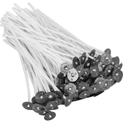 100 Stuks 12x1,3cm Vooraf Gewaxte Kaarslonten Laag Rookontwikkelend Katoen Wit voor Kaarsen Maken DIY white
