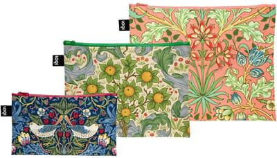 LOQI Zip Pockets - Hyacinth, Strawberry & Orchard gerecycled