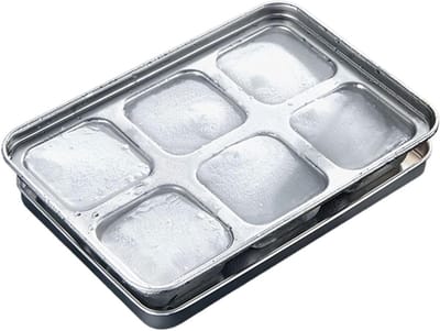 Ijsblokjes Lade - Met Deksel - Cocktails Maken - Roestvrij Staal - 18.5 x 12.6 cm - Zilver
