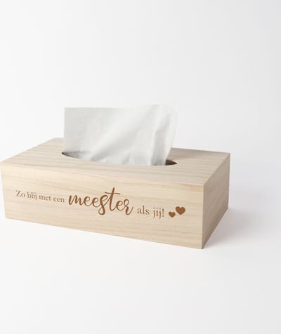 Tissue box - Cadeau meester - Cadeau meester einde schooljaar - Meester bedankt - Blij met een meester als jij - zakdoekendoos - MEESTER