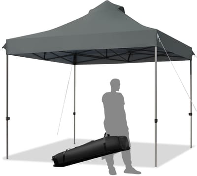 Partytent opvouwbaar - Paviljoen - 3x3m - Easy up - Waterdicht - met Zijwanden - Weerbestendig - Grijs