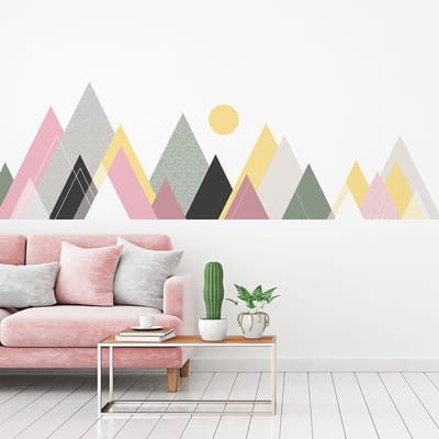 Muurstickers - Decoratie voor slaapkamer/woonkamer - Gigantische Scandinavische bergmuursticker VOGIA - 100x150cm