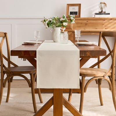 Beige tafelloper – 30x200cm – Wasbaar – Voor zomer, herfst, thuis en feestjes