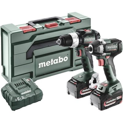 Metabo BSLBL+SSWLT300BL 685203000 Accu-schroefboormachine, Accu-slagmoersleutel 18 V 5.2 Ah Li-ion Incl. accu, Incl. lader