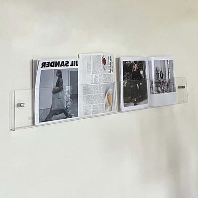 Brochure Houder - Magazine Rek - Informatie Tonen - Wandmontage Acryl - 120cm - Transparant