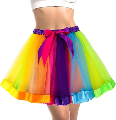 Kleurige Tulle Rok voor Dames - 80s Tutu Party, Dansrok en Halloween Outfit voor Vrouwen en Meisjes