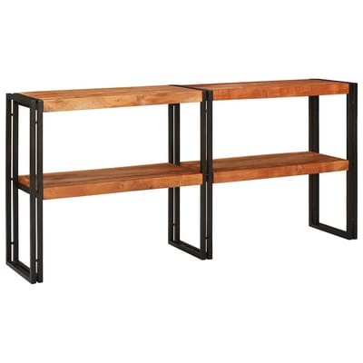 vidaXL Wandtafel met plank Bruin 160 x 33 x 75 cm Massief Acacia Hout