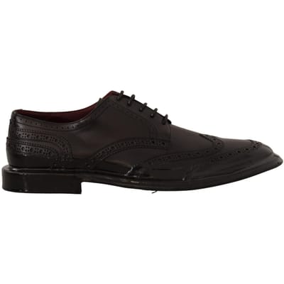 Dolce & Gabbana Zwarte Leren Oxford Wingtip Formele Derby Schoenen