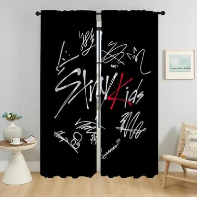 Moderne Woonkamer Gordijnen 2 Stuks KPOP-straykides Tule voor Slaapkamer Halloween Decoratie Verduisterende Gordijnen Shades Scheidingswand W60xH90cmx2pcs-CL
