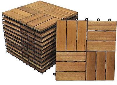 Voordeelset van 33 Houten Terrastegels voor Tuin en Balkon, 3 m² met Drainage-onderbouw