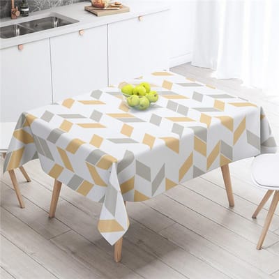 Style Minimaliste Moderne Rectangle Imperméable Tissu Oxford Nappe Textile de Maison Décoration de Cuisine Nappe Chemin de Table 145x145cm