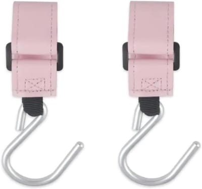 Kinderwagen Haken - Winkelwagen Organizer - Handsfree Dragen - Soepele Bediening - 8 stuks - Roze