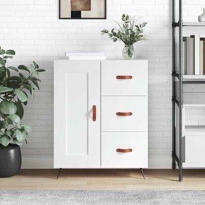 vidaXL - Dressoir - 69,5x34x90 - cm - bewerkt - hout - wit