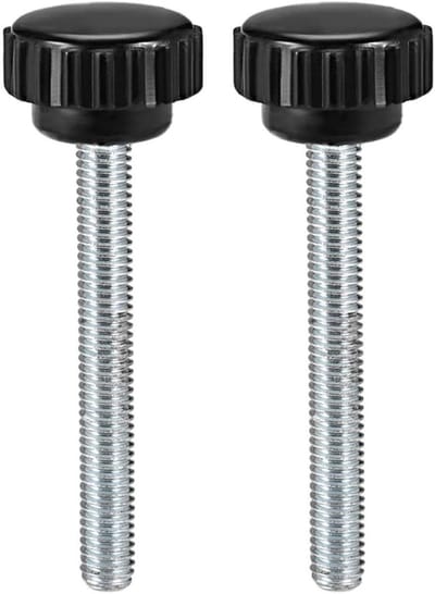 2 Stuks M6 x 50mm Draad Klemknoppen met Serrated Grip, Duimschroeven voor Ronde Handgrepen en Plastic Knoppen met 20mm Hoofddiameter