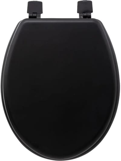 5Five Toiletbril Colors - zwart - MDF/HDF hout - universeel - standaard wc bril bevestiging