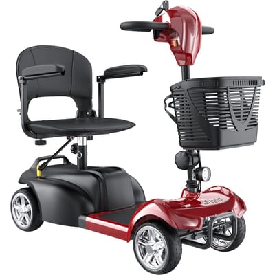 iScooter X02 Elektrische Scootmobiel met 4 Wielen voor Ouderen, 24V 12Ah Batterij rood