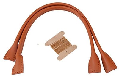 ONF3 - Leren Tas Handvatten - Echte Leren DIY Handgreep - Zwart en Bruin - Handgemaakte Tas Accessoires - Voor Creatieve Projecten - Geschikt vo...