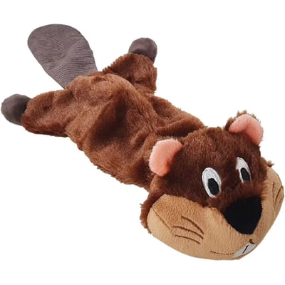 Pluche speeltje voor honden - castor plat Nobby Pet