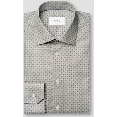 Eton Overhemd Signature Twill Allover Micro Fantasy Floral Pattern Beige / male
