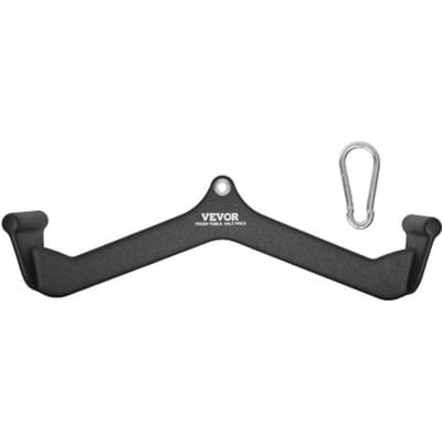 VEVOR Lat Pulldown Attachment Roei V-Bar Attachment voor Kabelmachine, Triceps Pulldown Bar, Rubberen Handvat voor Rugkrachttraining, Biceps Curl Triceps Lat Pulldown Bar 550 kg Laadvermogen Zwart