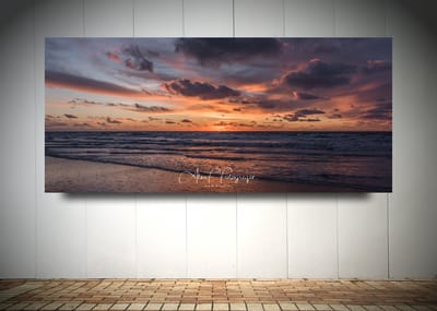 Dibond Schilderij | Foto op Aluminium, Winterse Zonsondergang (120x80cm)
