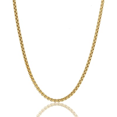 My Bendel - Goudkleurige Dames Box Ketting 80cm Lang - Elegant Sieraad - met Luxe Cadeauverpakking | Sieraden Voor Dames