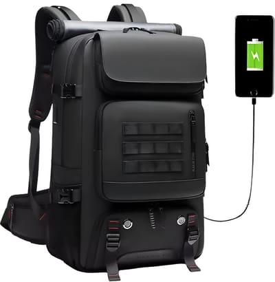 CarryQuest® - Heren Reisrugzak - Waterdicht 17-inch Laptopcompartiment + Aparte Schoenentas - Wandelrugzak - 50L - Zwart