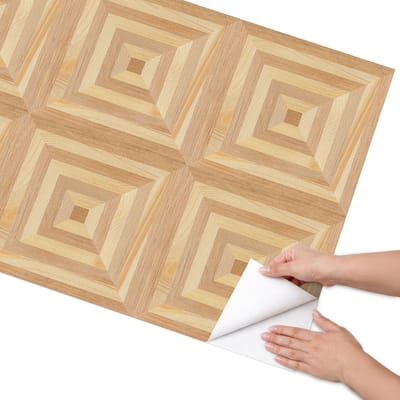 Coloray Meubel Wrap Folie - Bruin Meubelfolie - 75x150 cm - Wrapfolie Keuken Houten geometrie - Decoratiefolie - Geometrische Meubelfolie - Meubel Wrap Folie - Woonkamer decoratie - Texturen
