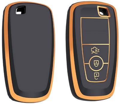 Autosleutel Hoesje geschikt voor Ford - Sleutelcover - TPU Cover Sleutelhoes - Accessoires - goud