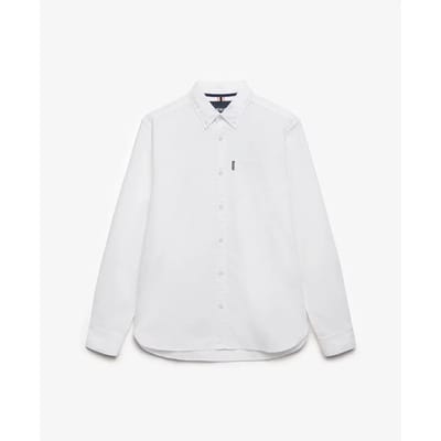 Superdry - Essential Oxford Overhemd met Lange Mouwen - Heren - Lange mouwen shirts
