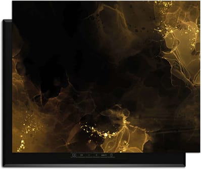 KitchenArt - Golden Smoke – Inductie Beschermer - 76x51.5 cm - Kookplaat Beschermer - Luxe Afdekplaat Inductieplaat - Anti-slip & Oprolbaar - Beschermmat Inductiekookplaat