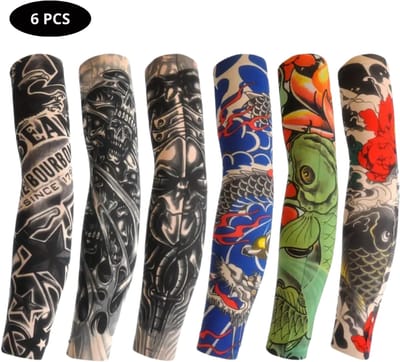 Nivard Tattoo Sleeve - Voor Volwassenen - Mouw - Tatoeage - Arm Warmer - Zonbescherming - UV Beschermend - 6 Stuks