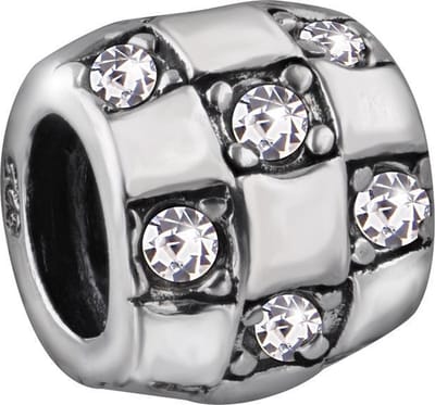 Quiges - 925 - Zilveren - Bedels -Sterling zilver - Beads - Zirkonia Transparant Kraal Charm - Geschikt – voor - alle bekende merken - Armband Z636