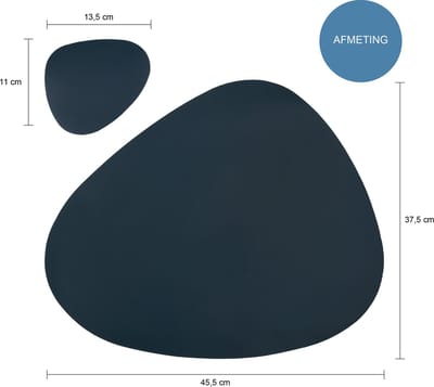 Krumble Placemat en onderzetter - 8 stuks - Design placemat set met onderzetter - PU leer - Donkerblauw