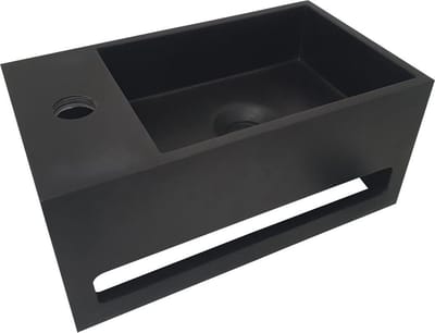 Wiesbaden Julia fontein Solid Surface 35 x 20 x 16 cm mat zwart links