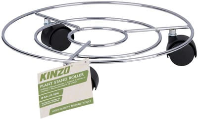 Kinzo Plantenstandaard op Wielen – Plantenroller voor Binnen of Buiten – Ø29 cm