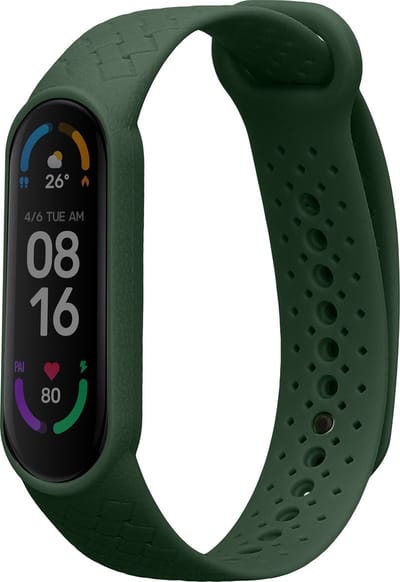 kwmobile horlogebandje geschikt voor Xiaomi Mi Smart Band 6 / Mi Band 6 / Band 5 polsband - Smartwatch bandje van TPU - Activity tracker horloge band in donkergroen