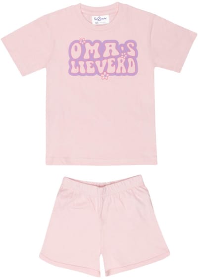 Fun2Wear meisjes shortama oma’s lieverd lichtroze – katoen – maat 92