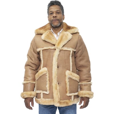 Designer winterjas van schapenvacht voor heren, Zaragoza