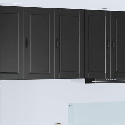 vidaXL - Wandkast - PORTO - Zwart - 40 - x - 31 - x - 80 - cm - Bewerkt - hout