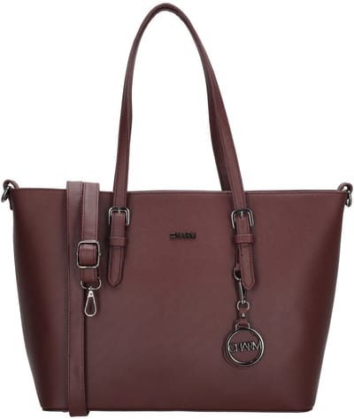 Charm London Birmingham Hand & Schoudertas Shopper 14 inch Laptopvak Ideale School Werk Business Tas - Tote Bag - Dames Tas - Bordeaux rood