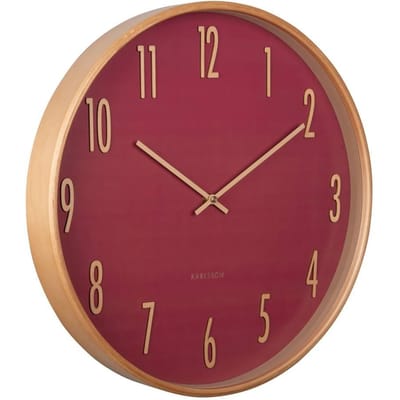 Karlsson Wandklok Gracil - Rood - Ø40cm - Wandklok Scandinavisch