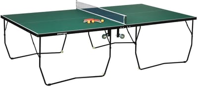 Tafeltennistafel Bundel - Tafeltennistafel Indoor - Pingpongtafel voor binnen - Speeltoestel voor binnen - Inclusief Batjes + Balletjes - Inklapbaar - Verrijdbaar - Inclusief 2 tafeltennisbatjes houder en tafeltennisnet - 274x152,5x76cm - Groen