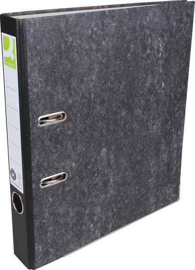 Q-CONNECT ordner | voor ft A4 | uit karton | rug van 5 cm | gewolkt zwart
