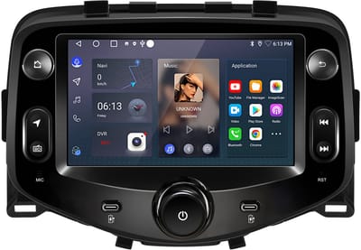 Hexinex Quad-Core autoradio Geschikt voor Peugeot 108/ Citroen C1/ Toyota Aygo - Draadloos CarPlay, Android Auto, multimediaspeler, 2GB+64GB