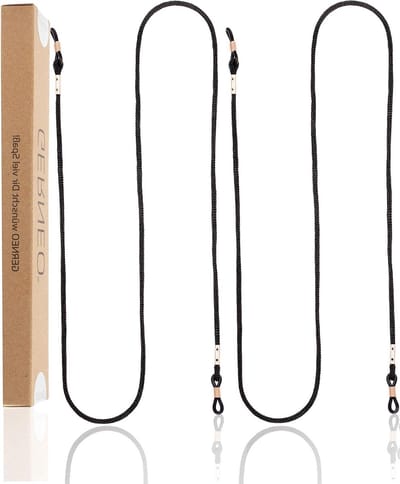 Brilkoord Stof - Brilketting Universeel - Veilig Bril Dragen - Extra Lange Houders - 72-76cm - Zwart