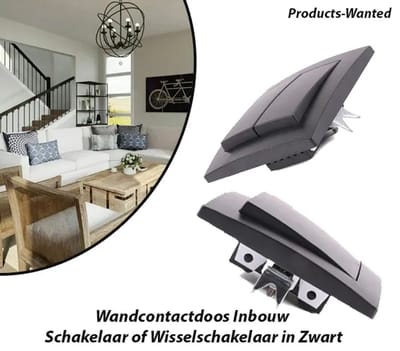 2-Stuks Wandcontactdoos Inbouw Schakelaar met Afdekraam 2-Voudig