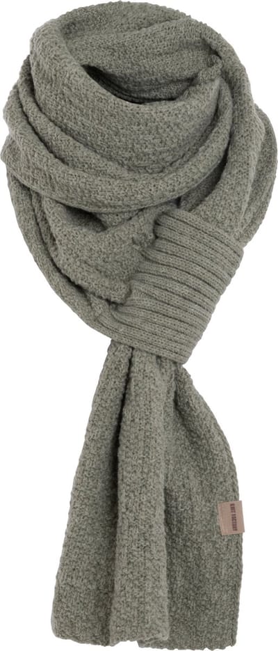 Knit Factory Haze Gebreide Sjaal Dames & Heren - Langwerpige sjaal - Rechte sjaal - Sjaal met eenvoudig knoopstuk - Urban Green - Groen - 200x50 cm